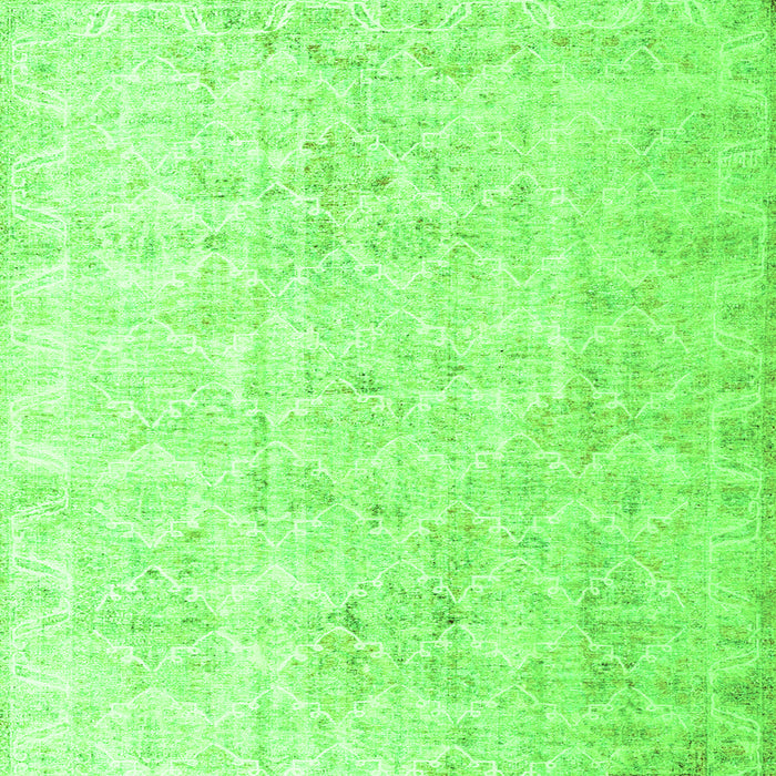 Round Machine Washable Persian Green Traditional Area Rugs, wshtr3365grn