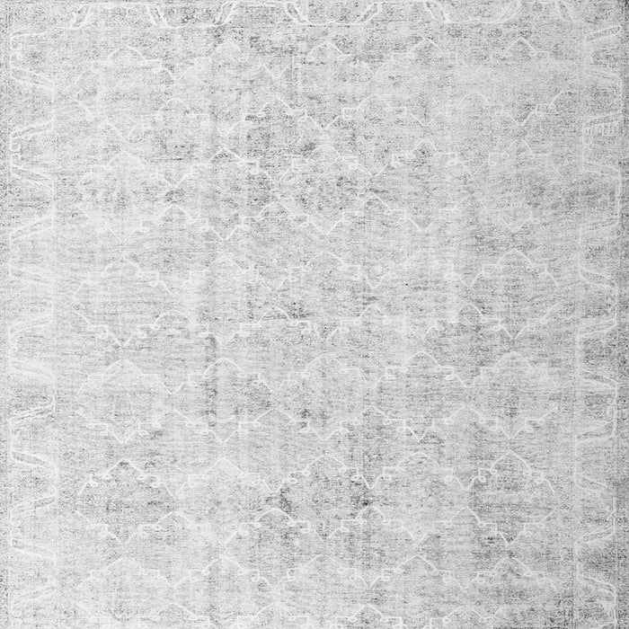 Round Machine Washable Persian Gray Traditional Rug, wshtr3365gry
