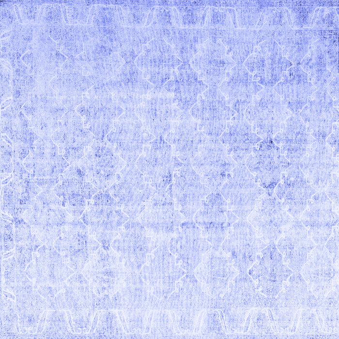 Square Machine Washable Persian Blue Traditional Rug, wshtr3365blu