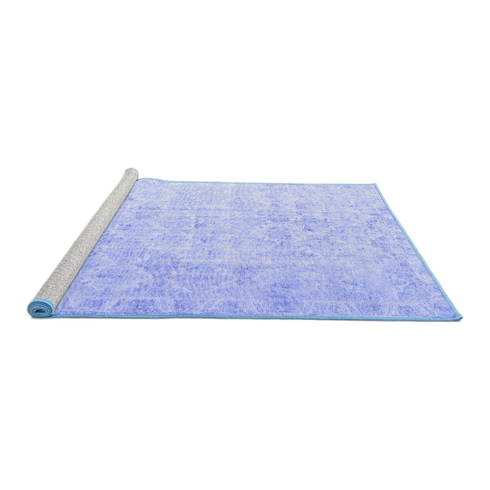 Sideview of Machine Washable Persian Blue Traditional Rug, wshtr3365blu