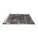 Sideview of Machine Washable Traditional Dark Gray Rug, wshtr3366