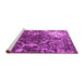 Sideview of Machine Washable Persian Pink Traditional Rug, wshtr3366pnk