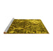 Sideview of Machine Washable Persian Yellow Traditional Rug, wshtr3366yw