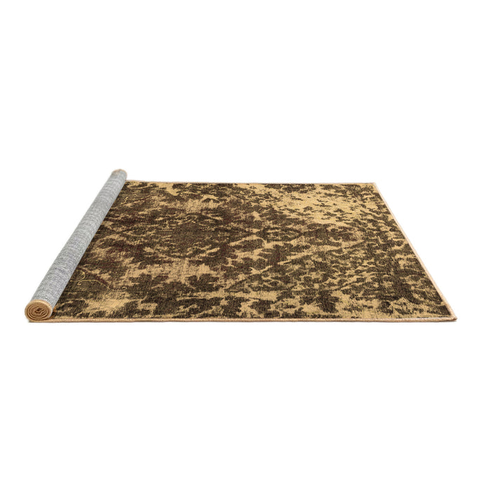 Sideview of Machine Washable Persian Brown Traditional Rug, wshtr3366brn