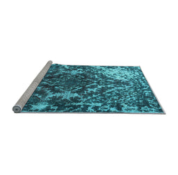Sideview of Machine Washable Persian Light Blue Traditional Rug, wshtr3366lblu