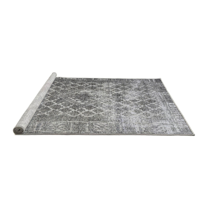 Sideview of Machine Washable Traditional Gray Rug, wshtr3367