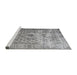 Sideview of Machine Washable Traditional Gray Rug, wshtr3367