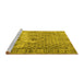 Sideview of Machine Washable Persian Yellow Traditional Rug, wshtr3367yw