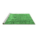 Sideview of Machine Washable Persian Emerald Green Traditional Area Rugs, wshtr3367emgrn