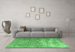 Machine Washable Persian Emerald Green Traditional Area Rugs in a Living Room,, wshtr3367emgrn