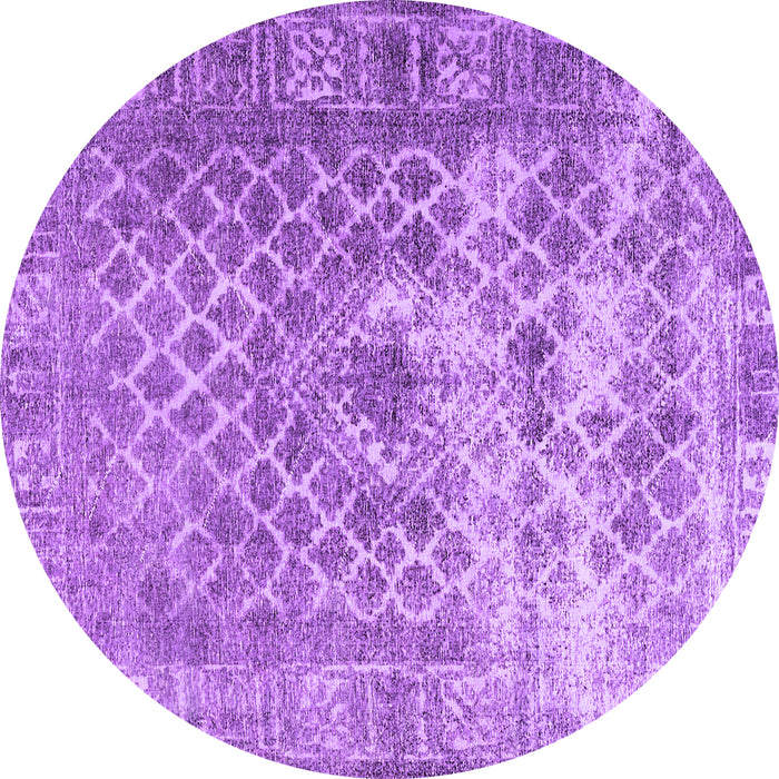 Round Machine Washable Persian Purple Traditional Area Rugs, wshtr3367pur