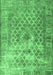 Machine Washable Persian Emerald Green Traditional Area Rugs, wshtr3367emgrn