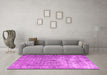 Machine Washable Persian Pink Traditional Rug in a Living Room, wshtr3367pnk