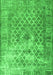 Serging Thickness of Machine Washable Persian Green Traditional Area Rugs, wshtr3367grn