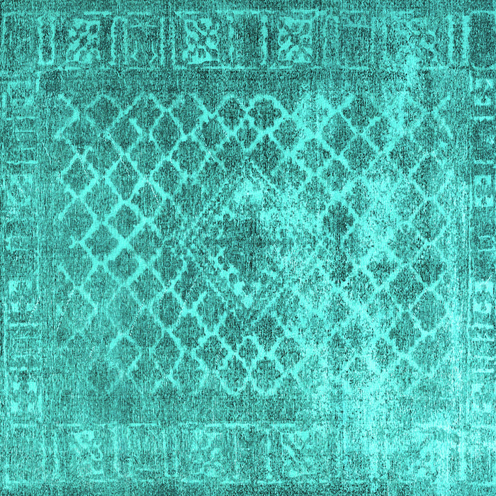Square Machine Washable Persian Turquoise Traditional Area Rugs, wshtr3367turq