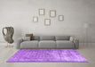 Machine Washable Persian Purple Traditional Area Rugs in a Living Room, wshtr3367pur