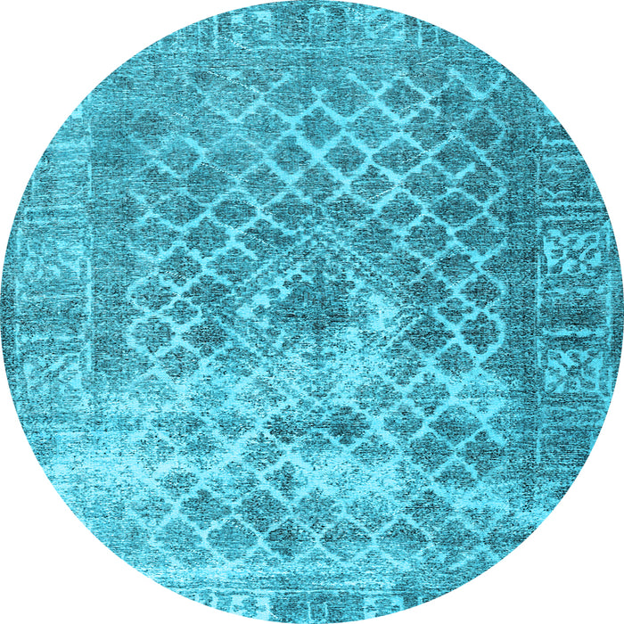 Round Persian Light Blue Traditional Rug, tr3367lblu