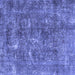 Square Persian Blue Traditional Rug, tr3368blu