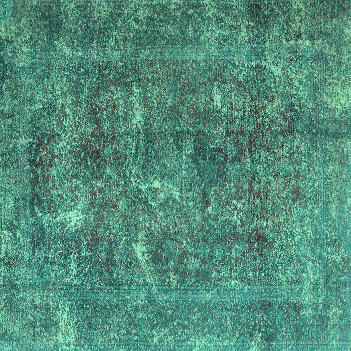 Square Machine Washable Persian Turquoise Traditional Area Rugs, wshtr3368turq