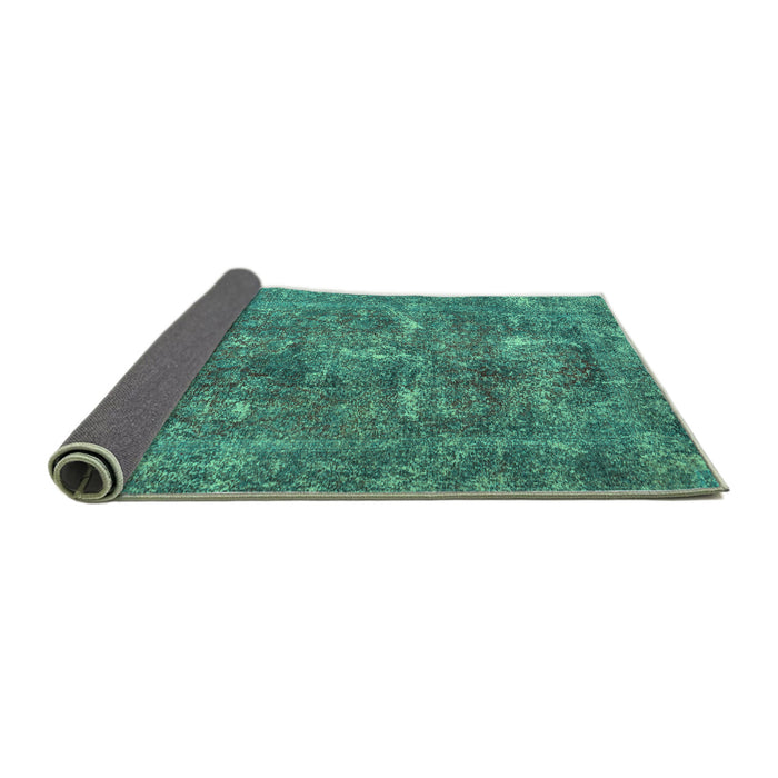 Sideview of Persian Turquoise Traditional Rug, tr3368turq