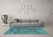 Machine Washable Persian Light Blue Traditional Rug in a Living Room, wshtr3368lblu