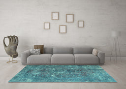 Machine Washable Persian Light Blue Traditional Rug in a Living Room, wshtr3368lblu