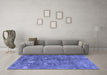 Machine Washable Persian Blue Traditional Rug in a Living Room, wshtr3368blu