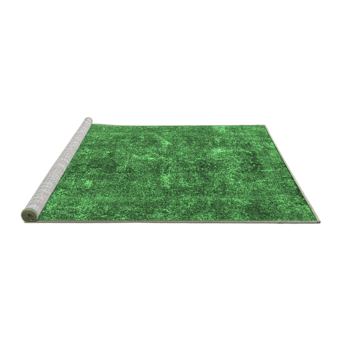Sideview of Machine Washable Persian Emerald Green Traditional Area Rugs, wshtr3368emgrn