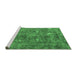 Sideview of Machine Washable Persian Emerald Green Traditional Area Rugs, wshtr3368emgrn