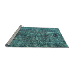 Sideview of Machine Washable Persian Light Blue Traditional Rug, wshtr3368lblu