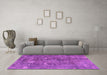 Machine Washable Persian Purple Traditional Area Rugs in a Living Room, wshtr3368pur