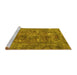 Sideview of Machine Washable Persian Yellow Traditional Rug, wshtr3368yw