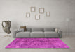 Machine Washable Persian Pink Traditional Rug in a Living Room, wshtr3368pnk