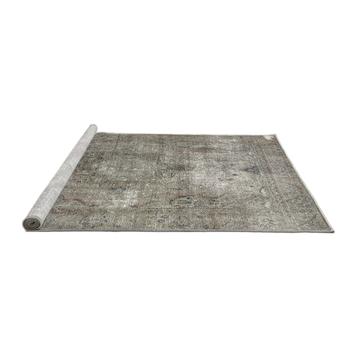 Sideview of Machine Washable Traditional Sage Green Rug, wshtr3369
