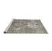 Sideview of Machine Washable Traditional Sage Green Rug, wshtr3369