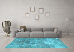 Machine Washable Persian Light Blue Traditional Rug in a Living Room, wshtr3369lblu