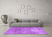 Machine Washable Persian Purple Traditional Area Rugs in a Living Room, wshtr3369pur