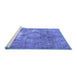 Sideview of Machine Washable Persian Blue Traditional Rug, wshtr3369blu