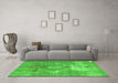Machine Washable Persian Green Traditional Area Rugs in a Living Room,, wshtr3369grn