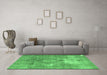 Machine Washable Persian Emerald Green Traditional Area Rugs in a Living Room,, wshtr3369emgrn