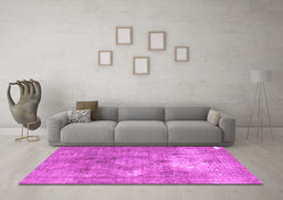 Machine Washable Persian Pink Traditional Rug in a Living Room, wshtr3369pnk