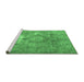 Sideview of Machine Washable Persian Emerald Green Traditional Area Rugs, wshtr3369emgrn