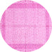 Round Persian Pink Traditional Rug, tr336pnk