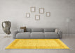 Machine Washable Persian Yellow Traditional Rug in a Living Room, wshtr336yw