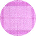 Round Persian Purple Traditional Rug, tr336pur