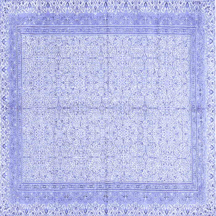 Square Machine Washable Persian Blue Traditional Rug, wshtr336blu