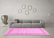 Machine Washable Persian Pink Traditional Rug in a Living Room, wshtr336pnk