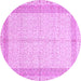 Round Machine Washable Persian Purple Traditional Area Rugs, wshtr336pur