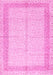 Machine Washable Persian Pink Traditional Rug, wshtr336pnk