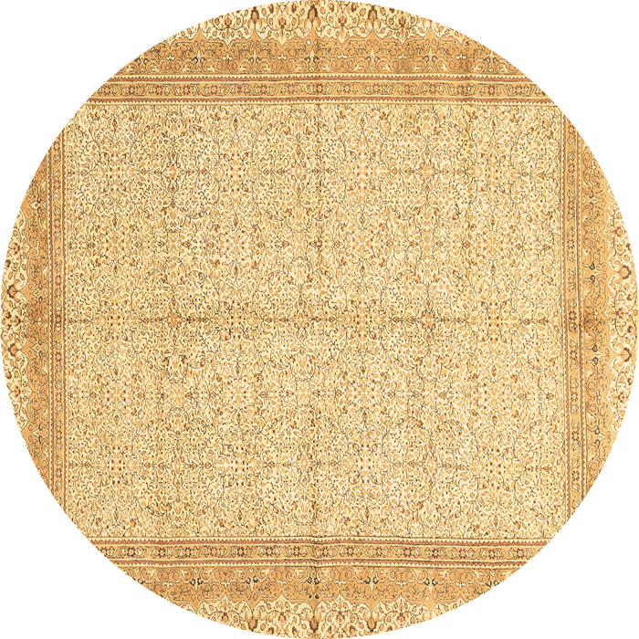 Round Machine Washable Persian Brown Traditional Rug, wshtr336brn
